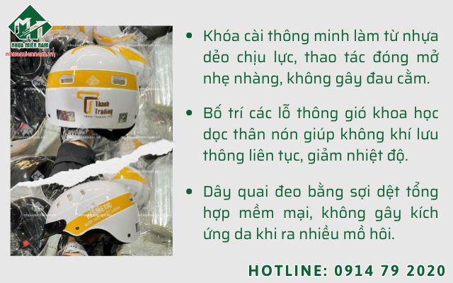 Bảo vệ sức khỏe người lao động bằng nón bảo hiểm có lỗ thông gió