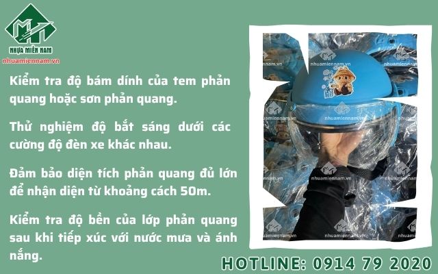 Cách xưởng kiểm định chất lượng nón bảo hiểm phản quang