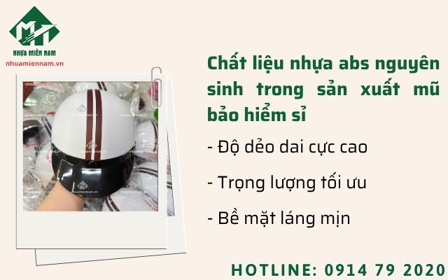 Chất liệu nhựa abs nguyên sinh trong sản xuất mũ bảo hiểm sỉ