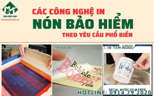 Các công nghệ in nón bảo hiểm theo yêu cầu phổ biến
