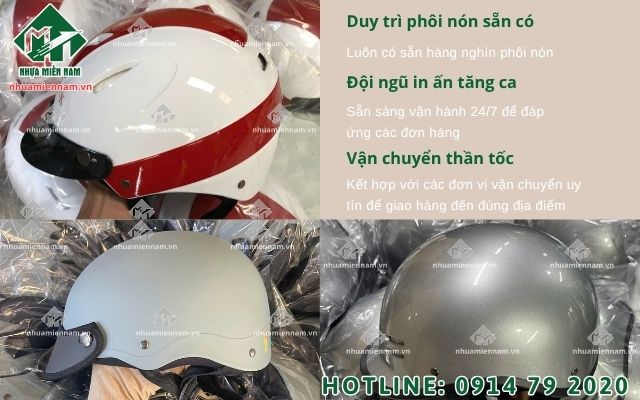 Giải pháp sản xuất nón bảo hiểm số lượng lớn trong thời gian ngắn