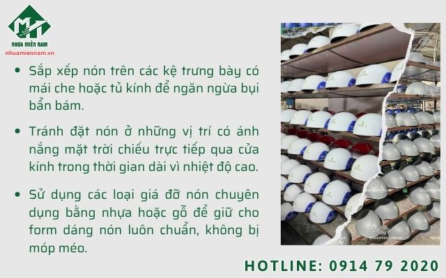 Hướng dẫn các đại lý cách bảo quản nón bảo hiểm trẻ em tại cửa hàng