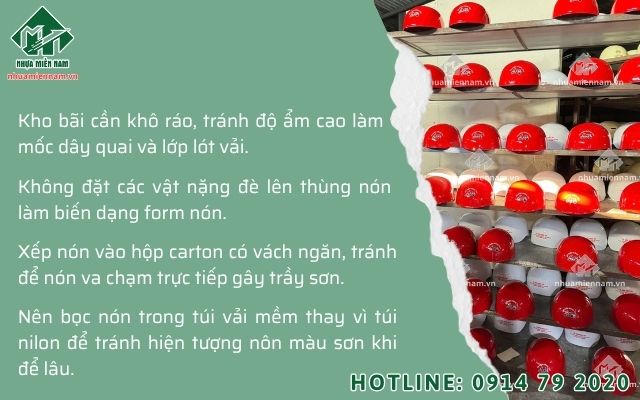 Hướng dẫn doanh nghiệp cách bảo quản nón bảo hiểm trong kho để đảm bảo chất lượng quà tặng