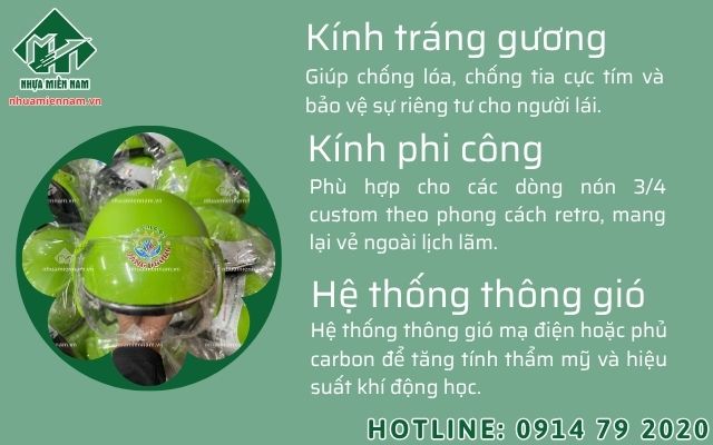 Kính tráng gương nón bảo hiểm và kính phi công cao cấp