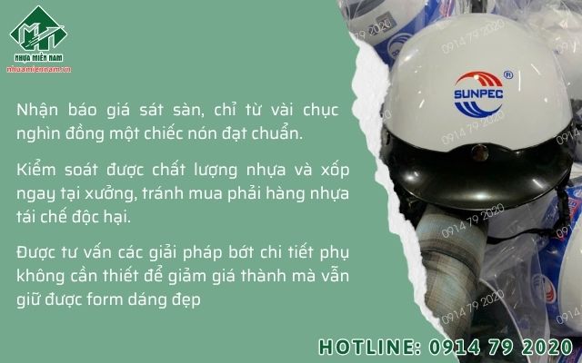 Lợi ích kinh tế khi đặt sỉ trực tiếp tại xưởng sản xuất nón bảo hiểm giá gốc