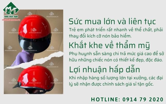 Nguồn sỉ nón bảo hiểm thiết kế dành riêng cho lứa tuổi mầm non