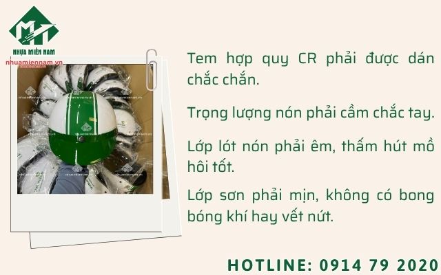 Nón bảo hiểm đạt chuẩn chất lượng khi đặt hàng số lượng lớn
