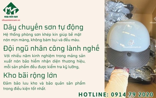 Sản xuất nón bảo hiểm nhận diện thương hiệu số lượng lớn tại xưởng
