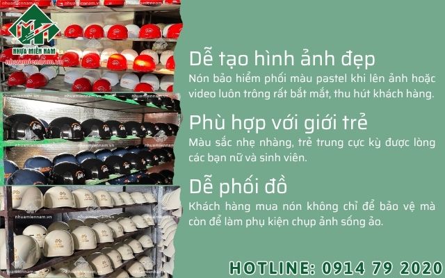 Tại sao nên chọn nón bảo hiểm phối màu pastel làm sản phẩm chủ đạo trên shopee, tiktok?