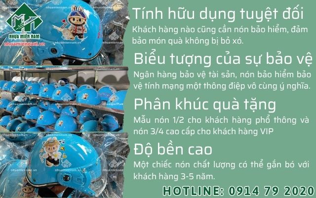 Tại sao các ngân hàng ưu tiên thiết kế nón bảo hiểm theo yêu cầu làm quà tặng?