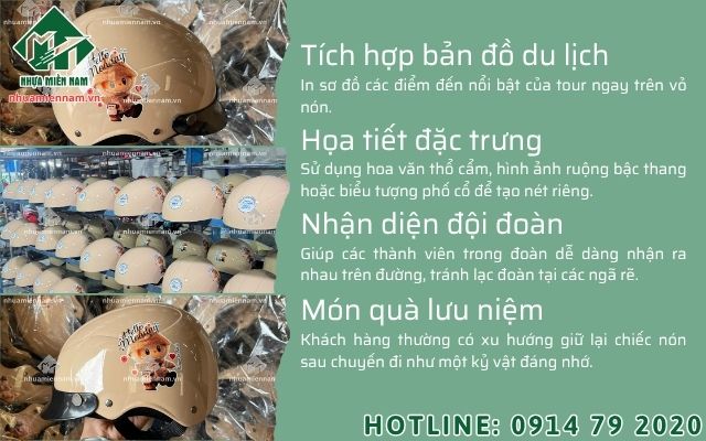 Tăng độ phủ thương hiệu du lịch qua những chiếc nón bảo hiểm thiết kế