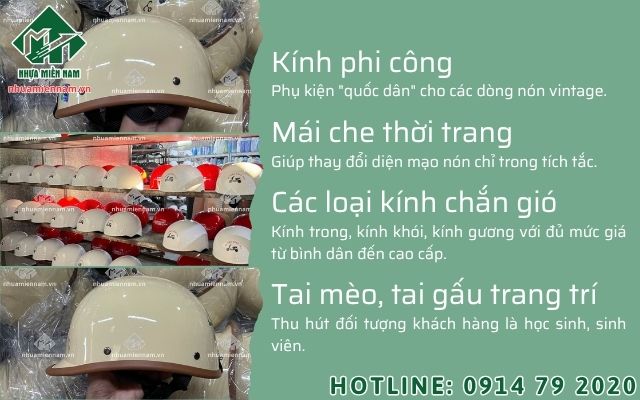 Trọn bộ phụ kiện nón bảo hiểm bán kèm giúp tăng doanh thu