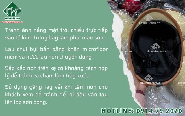 Tư vấn cho đại lý cách bảo quản nón bảo hiểm tại cửa hàng