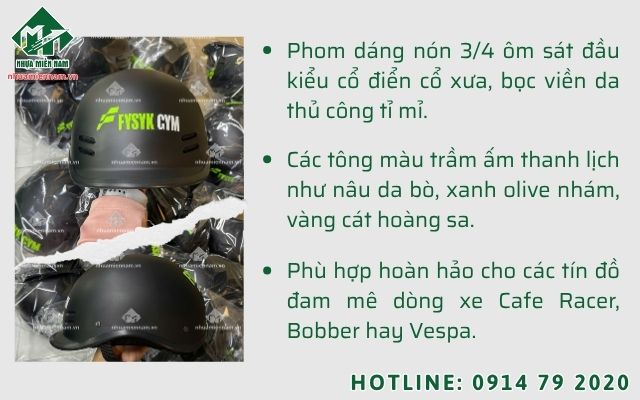 Ứng dụng nón bảo hiểm phong cách vintage hoài cổ dòng sản phẩm ưa chuộng