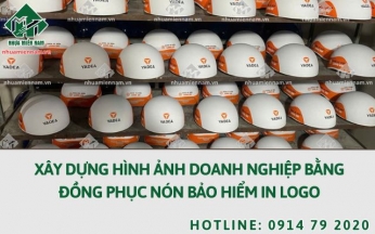 Dựng hình ảnh doanh nghiệp bằng đồng phục nón bảo hiểm in logo